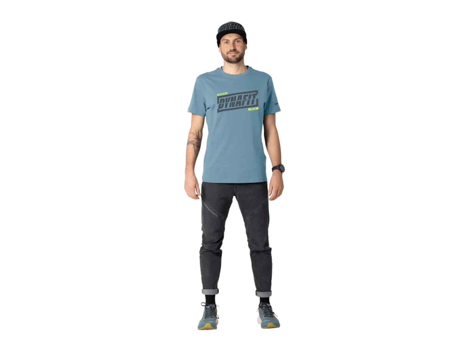 Dynafit Graphic Cotton pánské triko krátký rukáv Smoke Blue