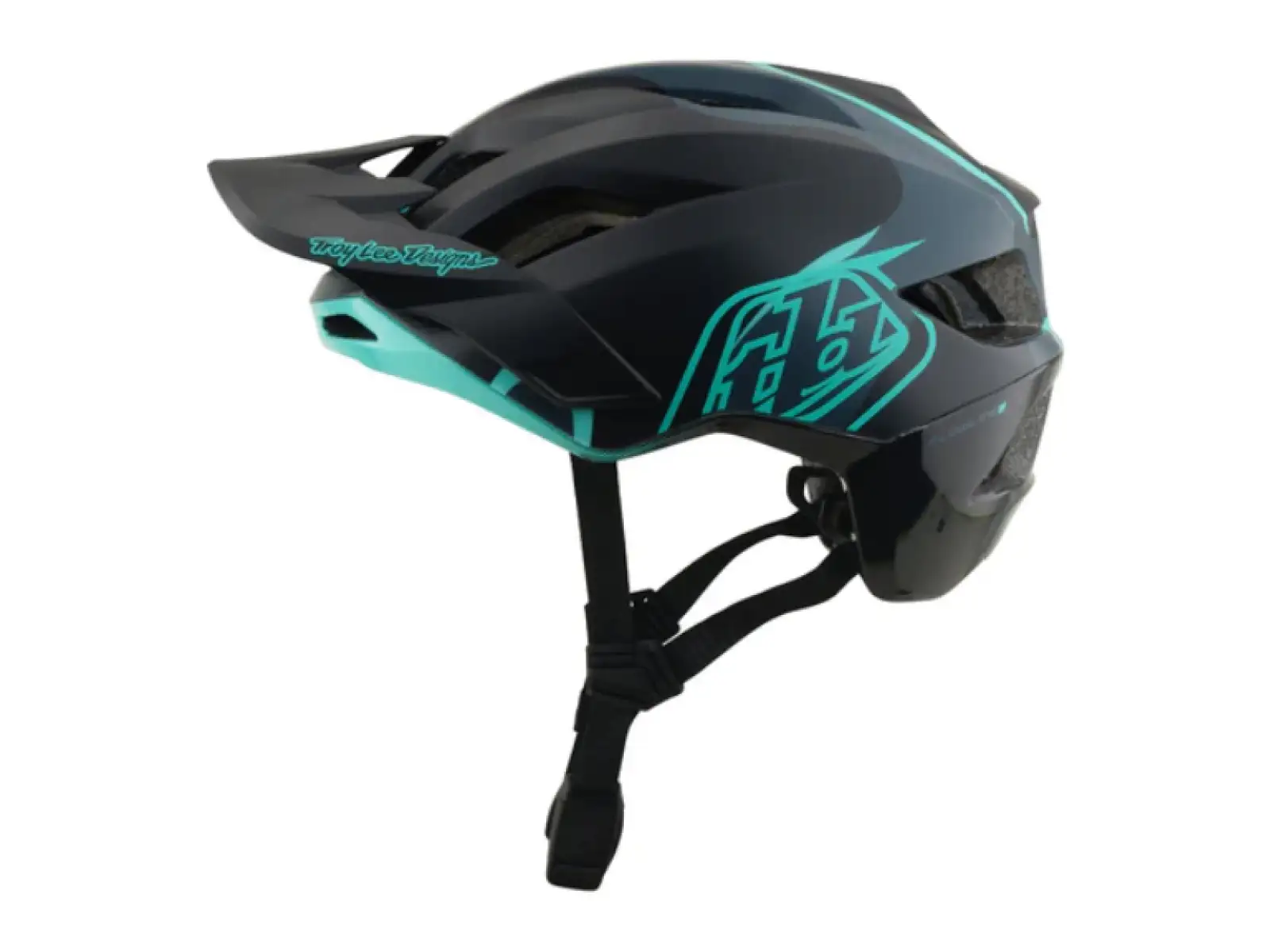 Troy Lee Designs Flowline SE MIPS přilba Badge Carbon/Real Teal