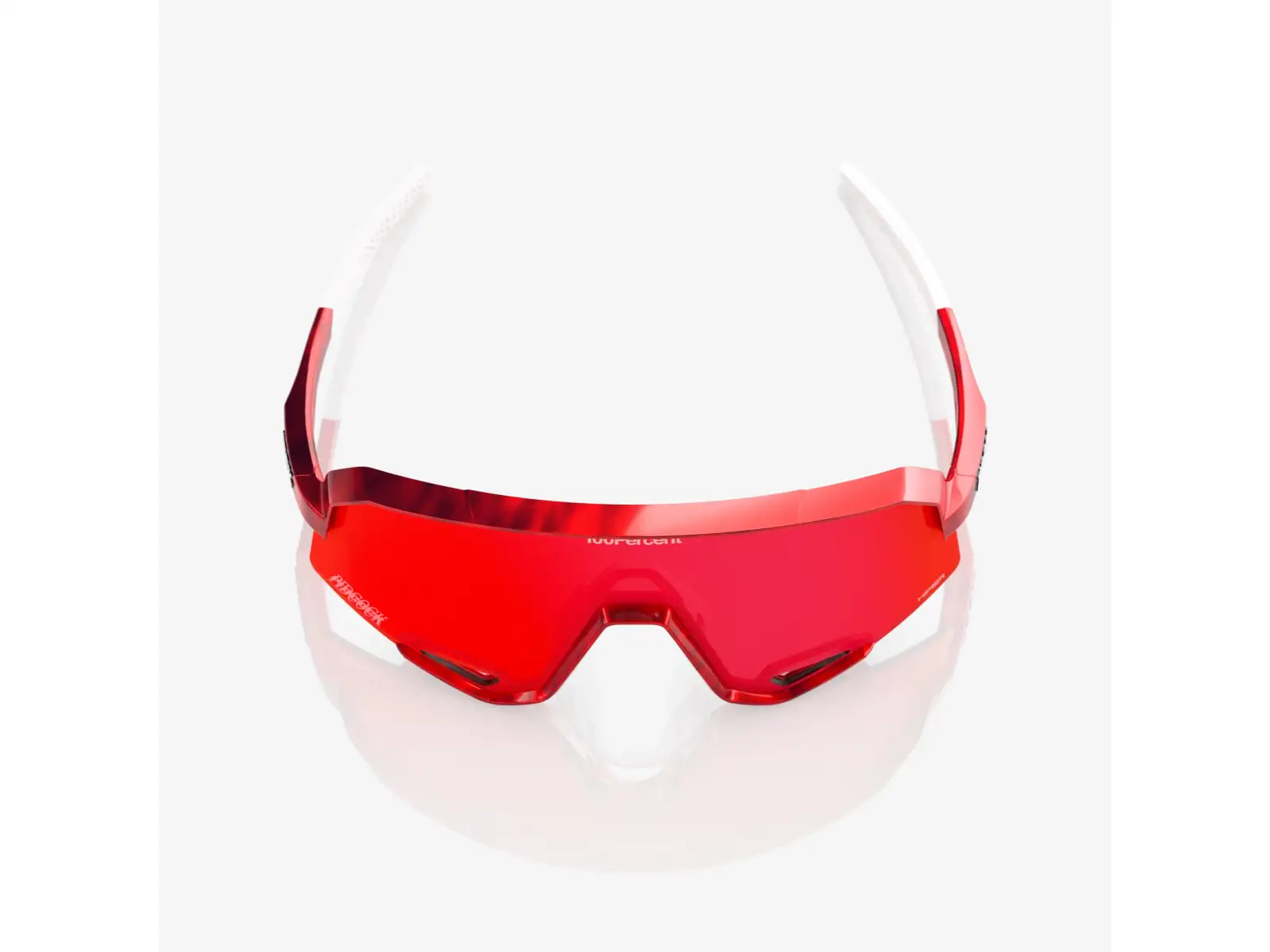 100% Slendale Pidcock Le cyklistické brýle Gloss Red Holographic HiPER Red Mirror Lens