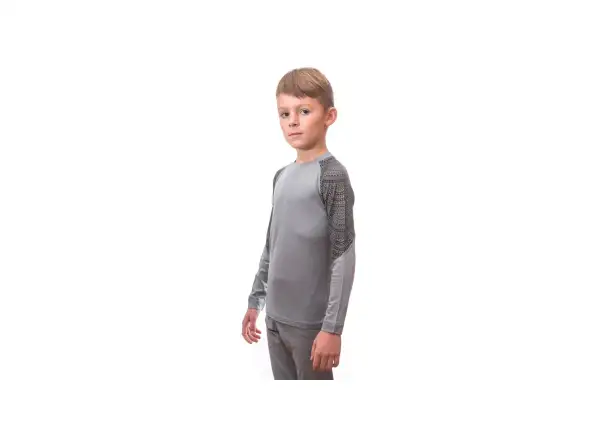 Sensor Merino Impress Set dětské triko dlouhý rukáv + kalhoty šedá/maori