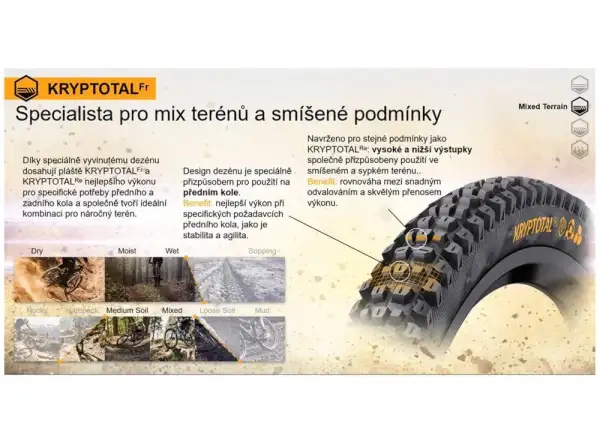 Continental Kryptotal Enduro Soft 29x2,40" TLR E-25 MTB plášť kevlar přední černá