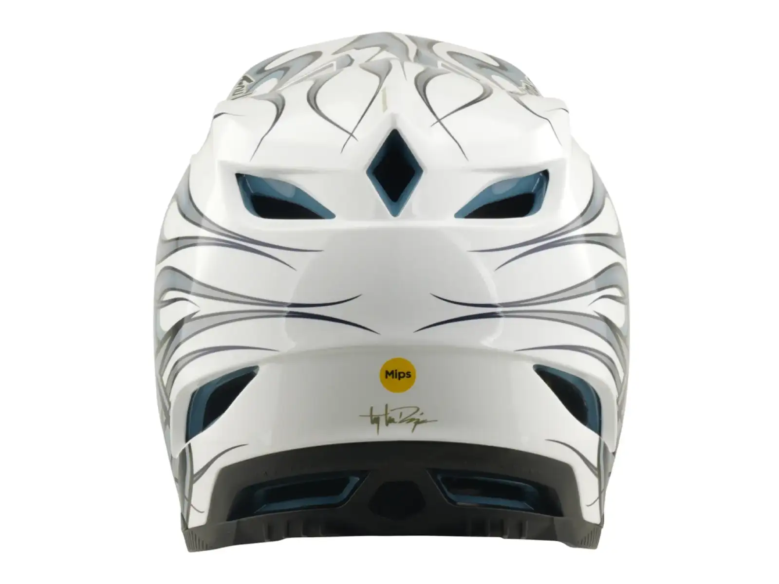 Troy Lee Designs D4 Composite MIPS přilba Torched white/Silver