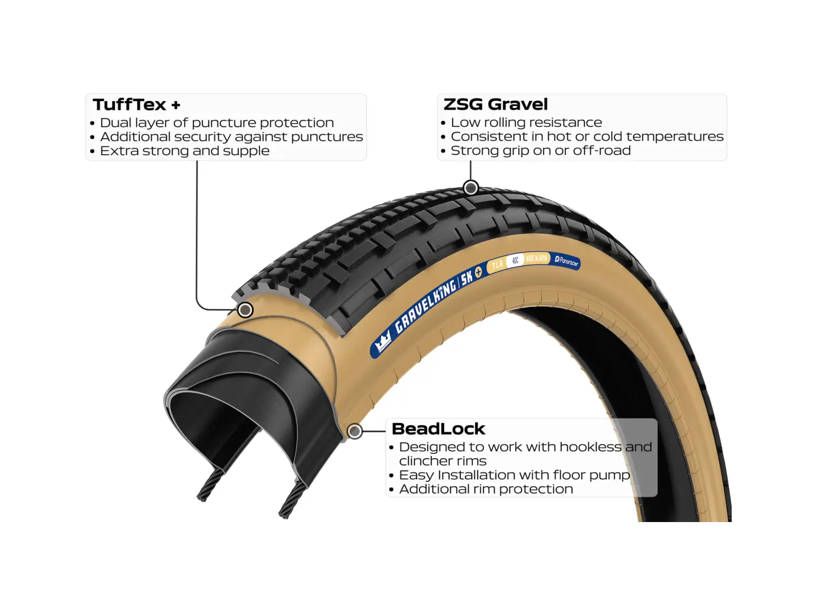 Panaracer GravelKing SK Plus 28" gravel plášť kevlar černá/černá