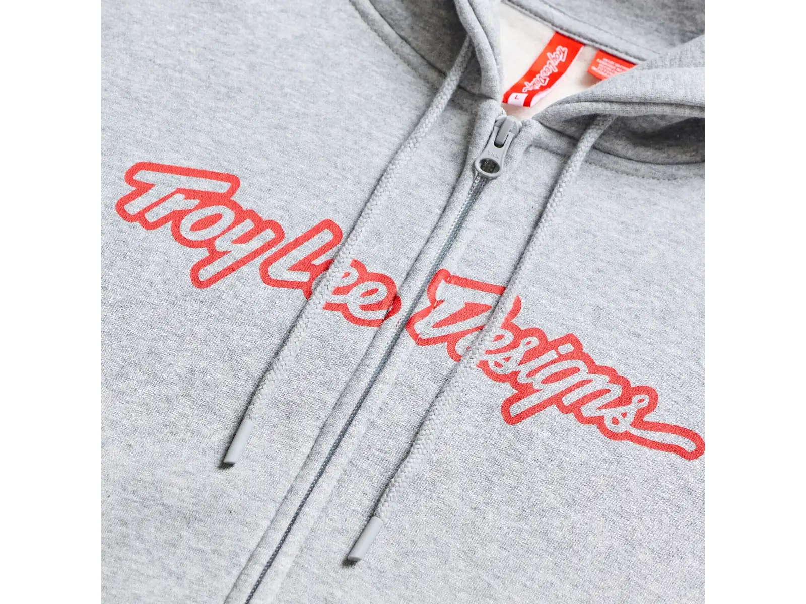 Troy Lee Designs Signature pánská mikina se zipem Gray heather/Red