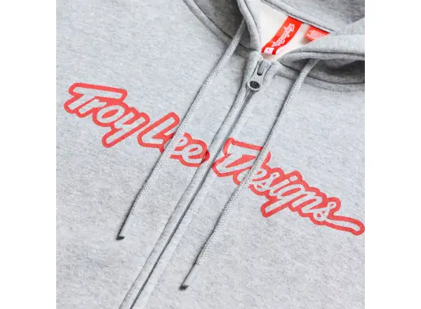Troy Lee Designs Signature pánská mikina se zipem Gray heather/Red