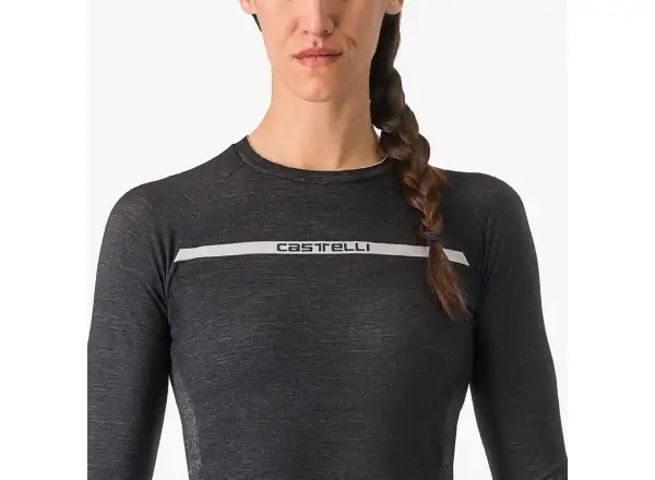 Castelli Merino dámské spodní triko dlouhý rukáv Black