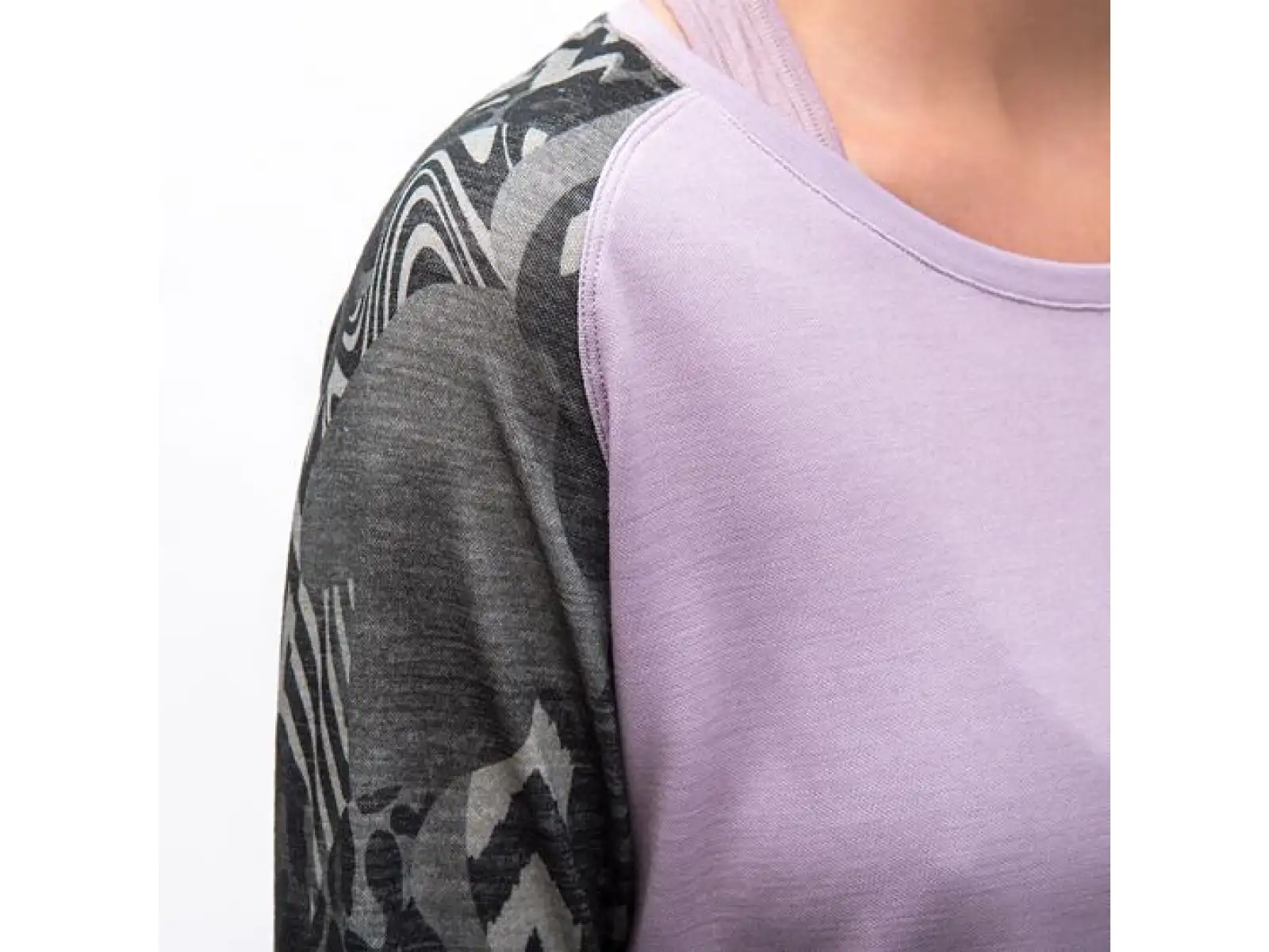 Sensor Merino Blend Impress dámské triko dlouhý rukáv Mystic Violet/Zebra