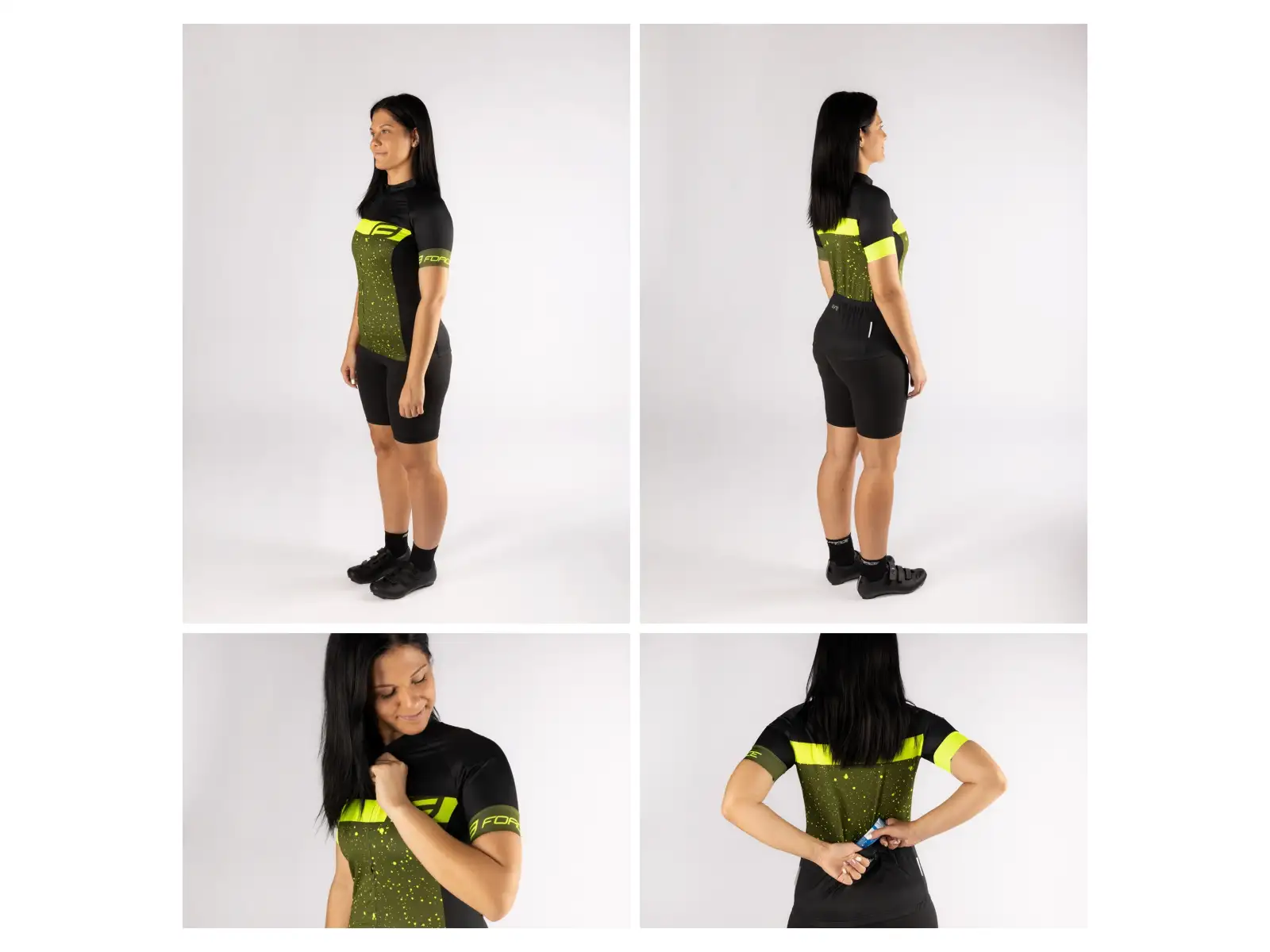 Force Spray Lady dámský dres krátký rukáv army/fluo