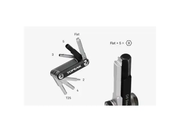 Topeak BB Hide'n Tool sada nářadí 7 funkcí černá
