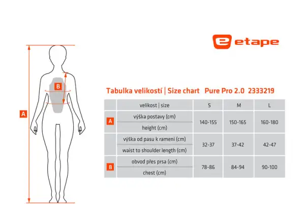 Etape Pure Pro 2.0 dámská vesta s chráničem páteře černá/bílá