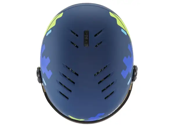Uvex Rocket Jr Visor lyžařská helma blue puzzle matt