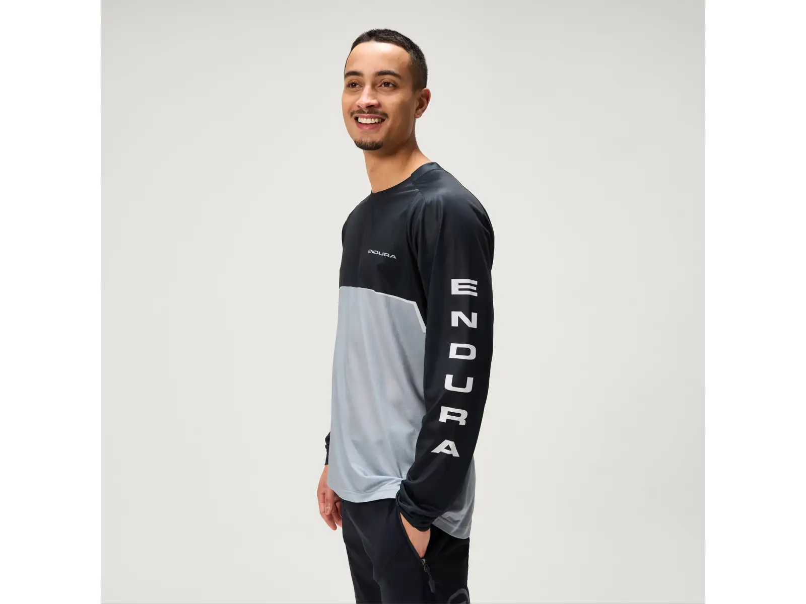 Endura Core Printed L/S Tee pánský dres dlouhý rukáv Black