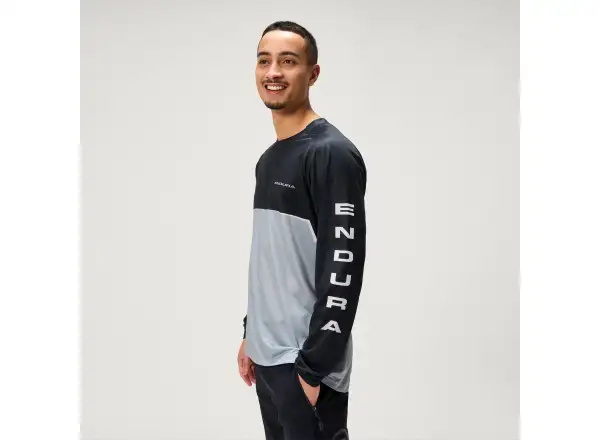 Endura Core Printed L/S Tee pánský dres dlouhý rukáv Black