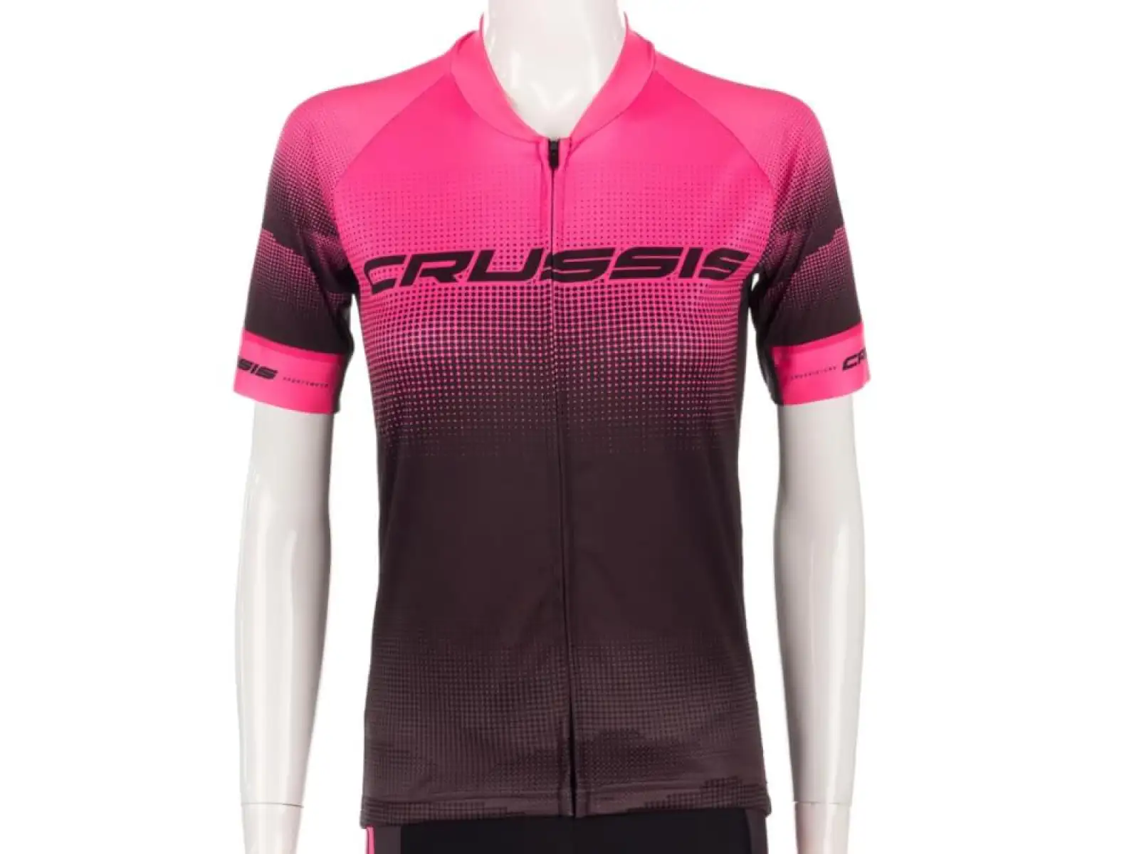 Crussis dámský cyklistický dres krátký rukáv černá/růžová