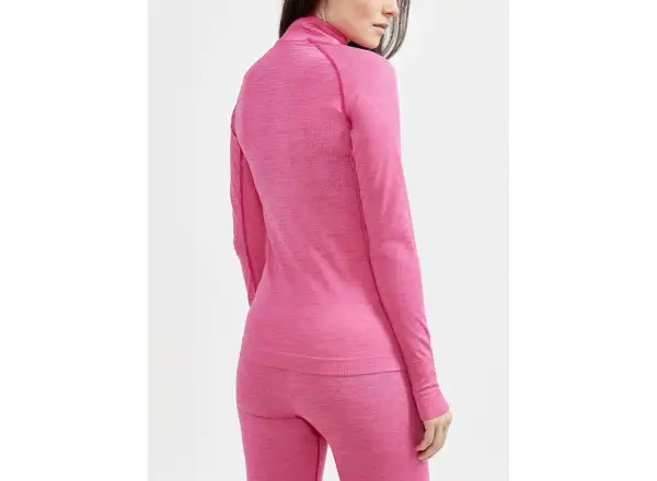 Craft CORE Dry Active Comfort Zip dámské triko dlouhý rukáv růžová