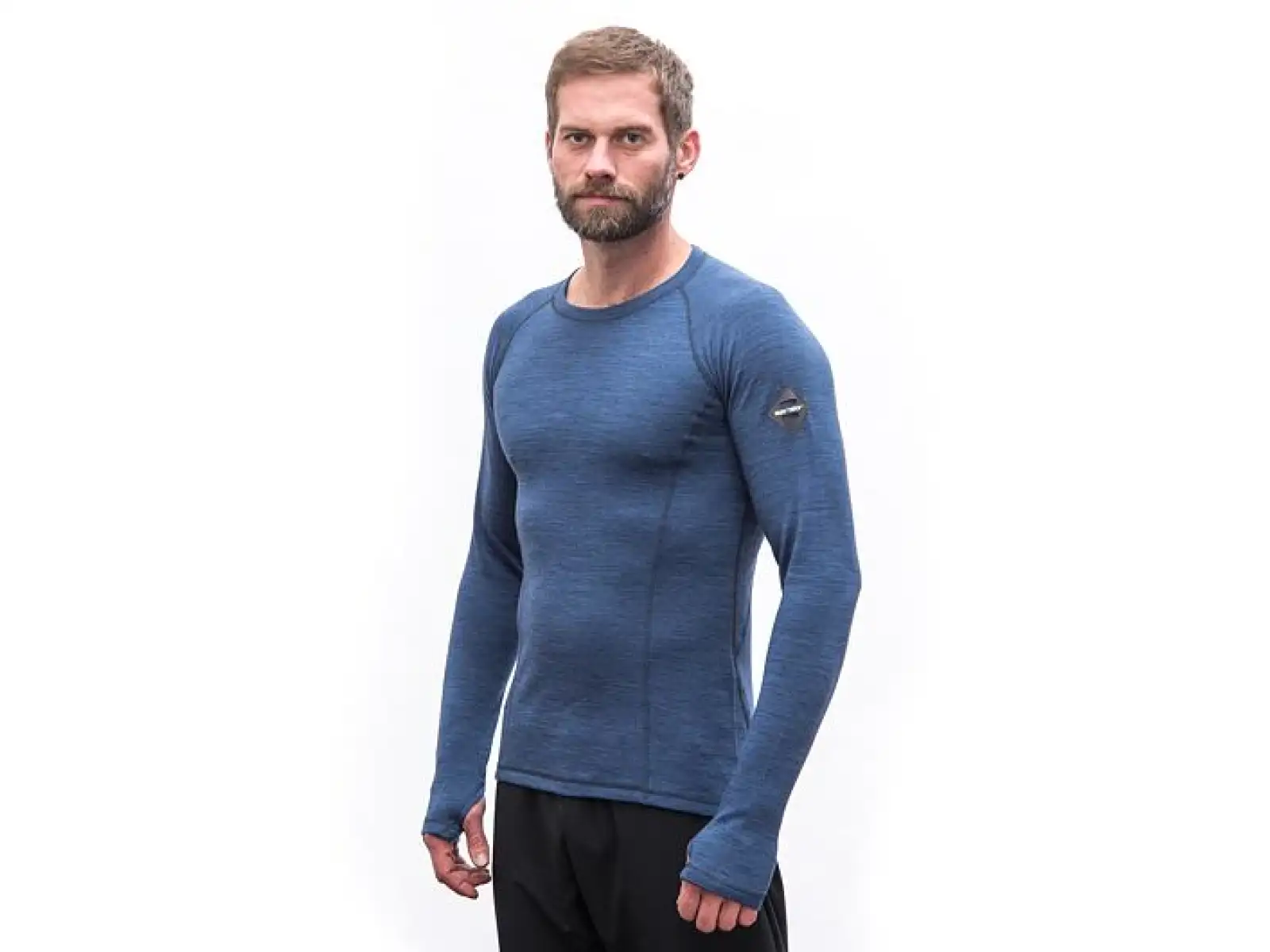 Sensor Merino Bold pánské triko dlouhý rukáv Cool Blue