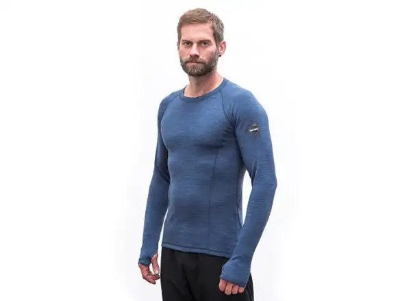 Sensor Merino Bold pánské triko dlouhý rukáv Cool Blue