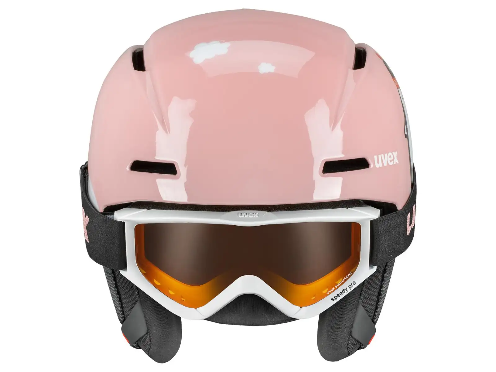 Uvex Viti set lyžařská helma a brýle pink penguin