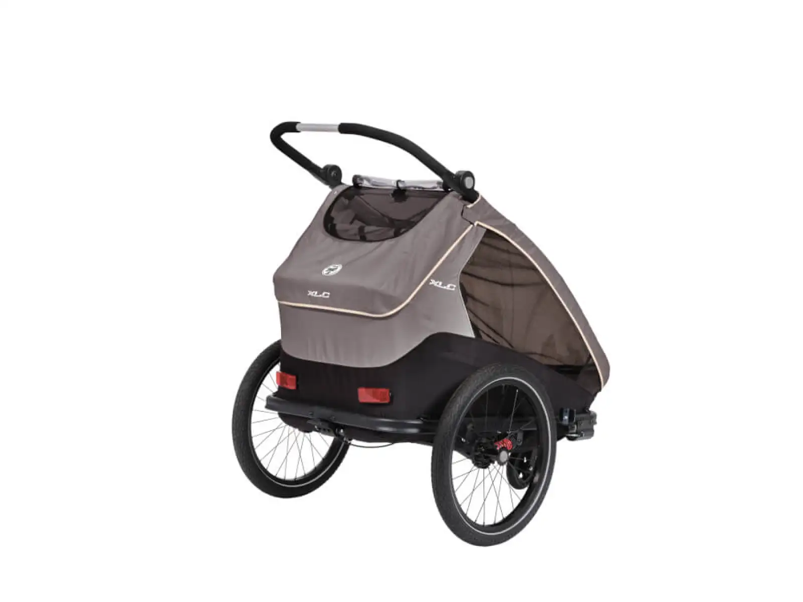 XLC DUOs BS-C10 dětský dvoumístný závěsný vozík 20" šedá/béžová/antracit
