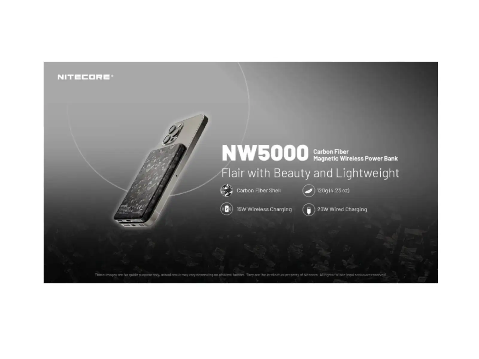 Nitecore NW5000 powerbanka s bezdrátovým nabíjením