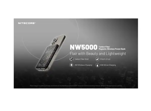 Nitecore NW5000 powerbanka s bezdrátovým nabíjením