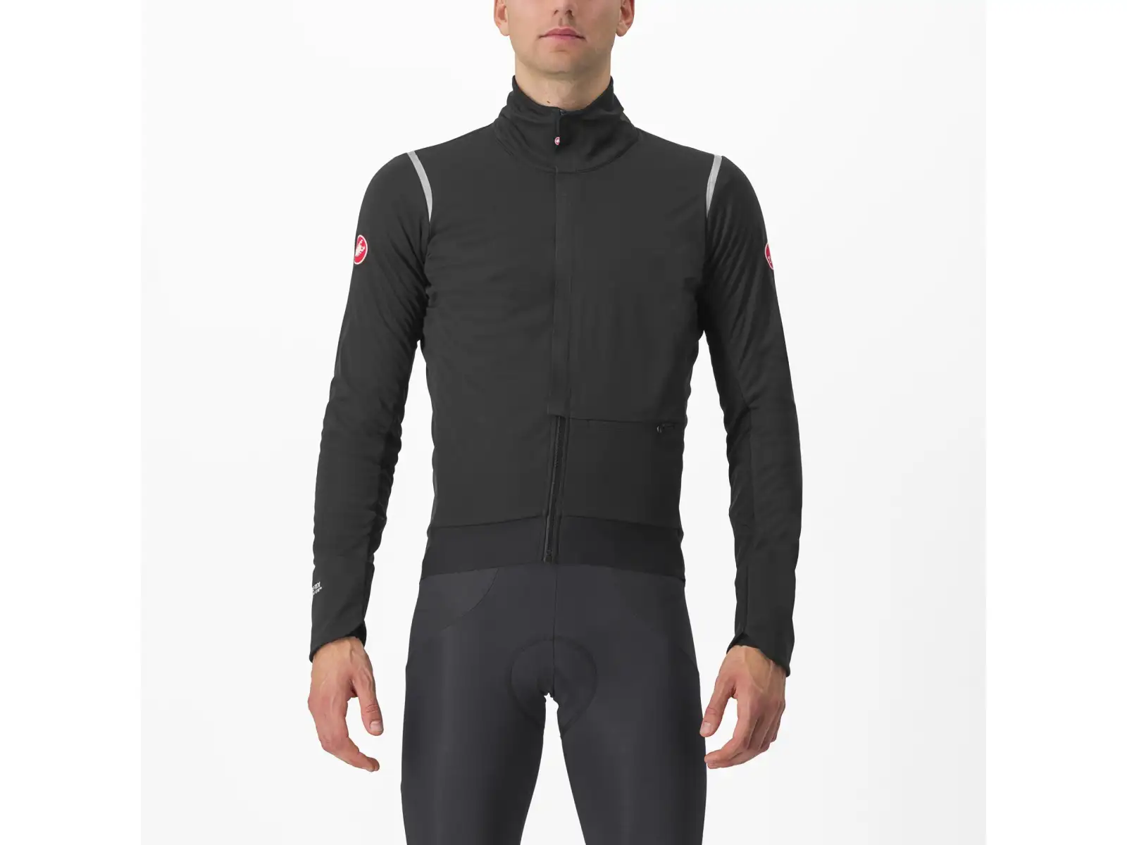 Castelli Alpha Doppio RoS pánská bunda Light Black/Silver Reflex/Dark Gray