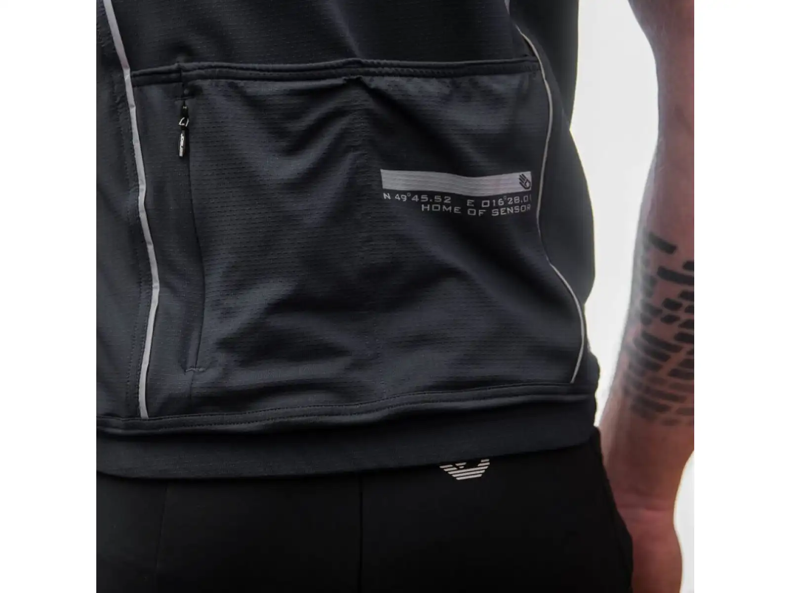 Sensor Cyklo Motion pánský dres krátký rukáv černá/šedá