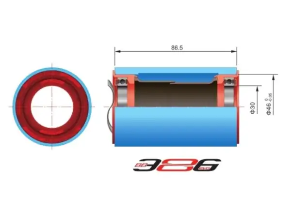 FSA BB-PF6000 Press Fit misky středového složení BB46 Road