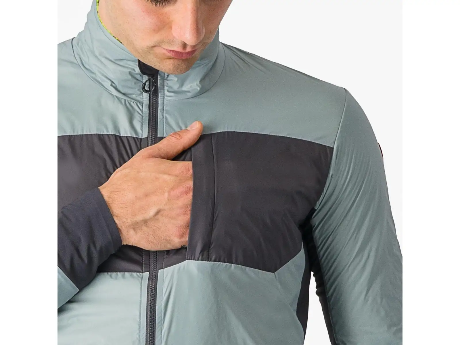 Castelli Unlimited Puffy pánská bunda Defender Green/Dark Grey