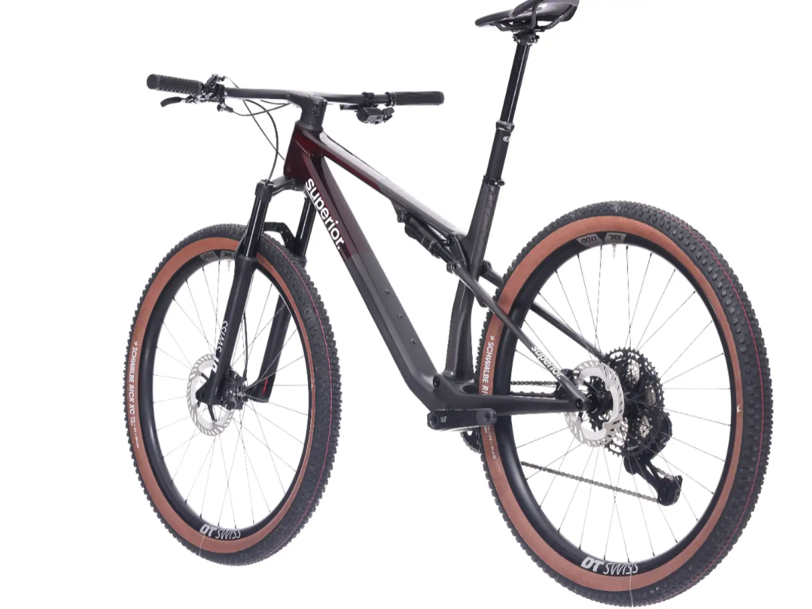 Superior XF 9.6 Team celoodpružené kolo Gloss Carbon/Red Carbon