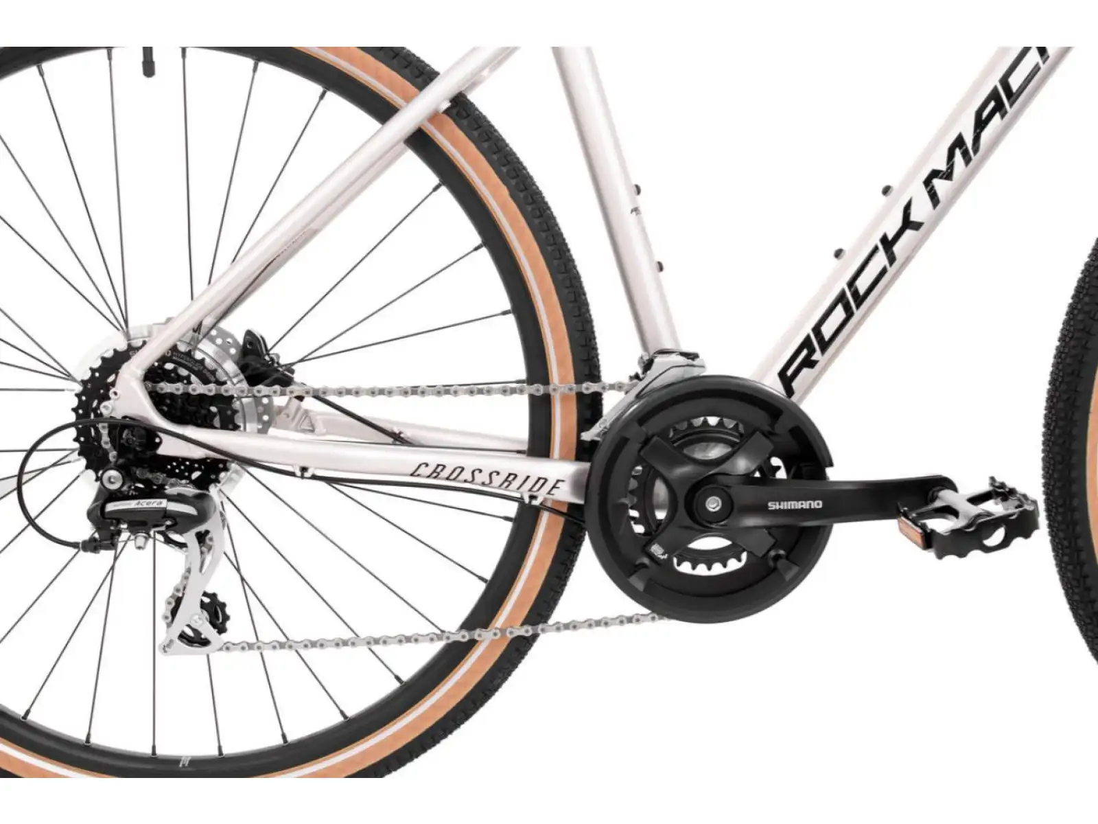 Rock Machine CrossRide 300 gloss silver/black trekingové kolo