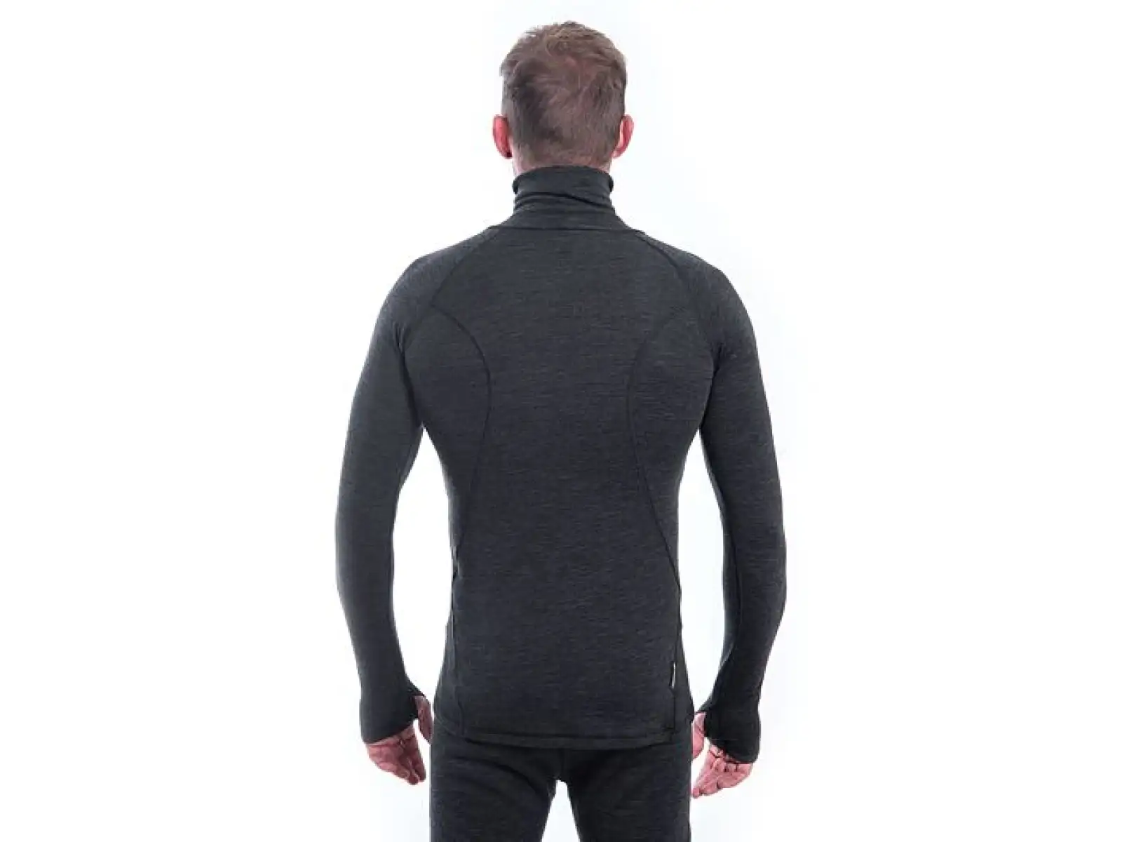 Sensor Merino Bold Neck pánské triko dlouhý rukáv Anthracite Gray
