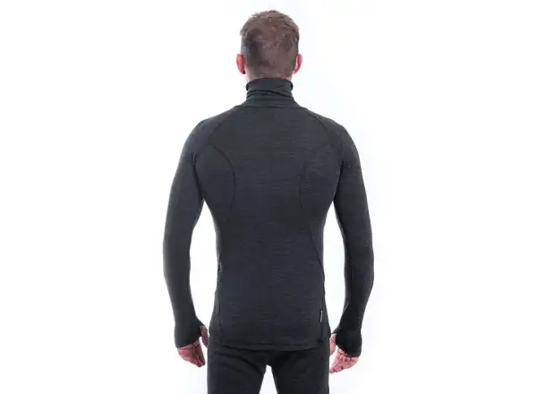 Sensor Merino Bold Neck pánské triko dlouhý rukáv Anthracite Gray