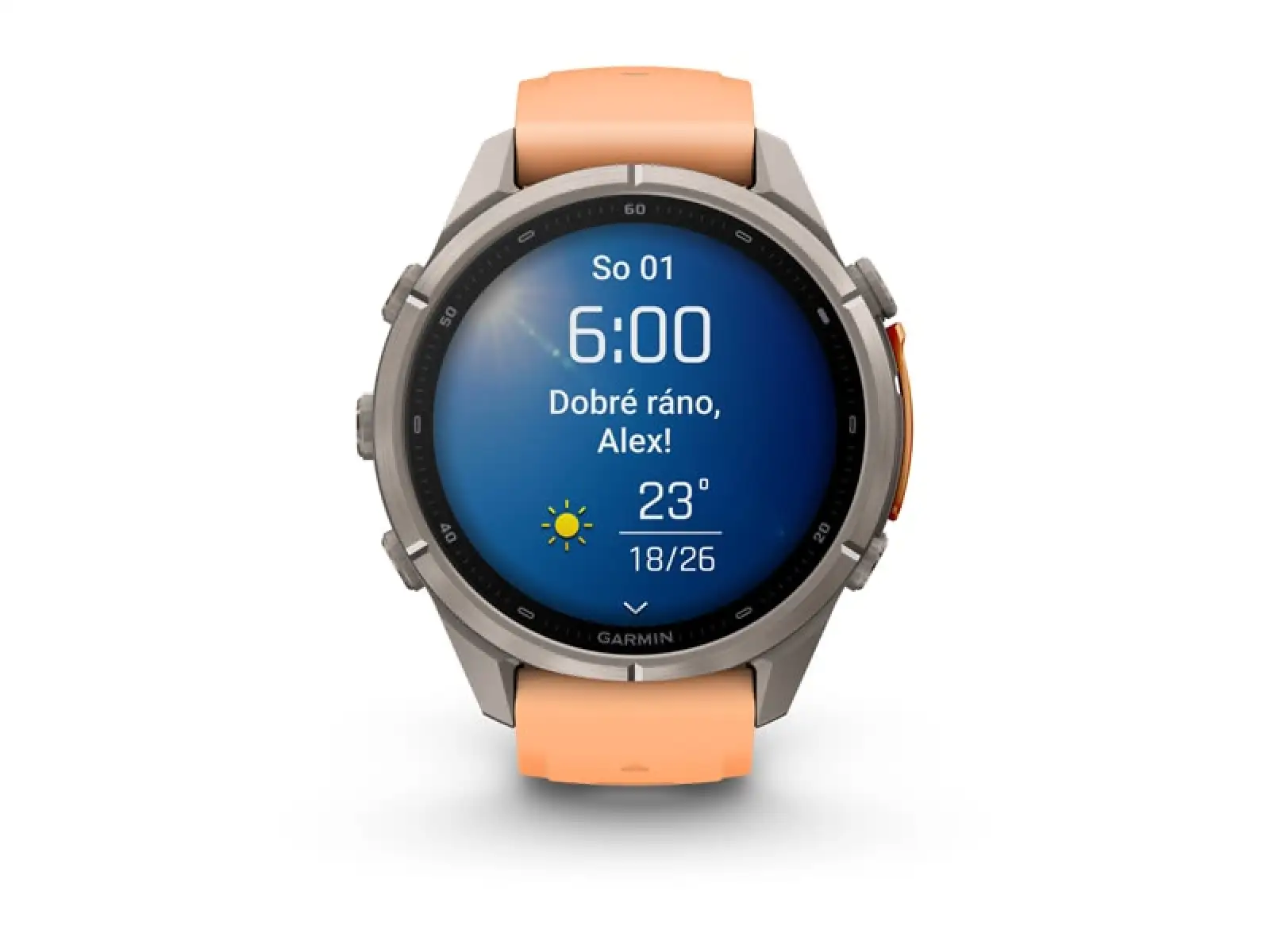 Garmin fenix 9 Pro – inReach 43 mm chytré hodinky Titanium Shell pink/autumn orange silicone band
