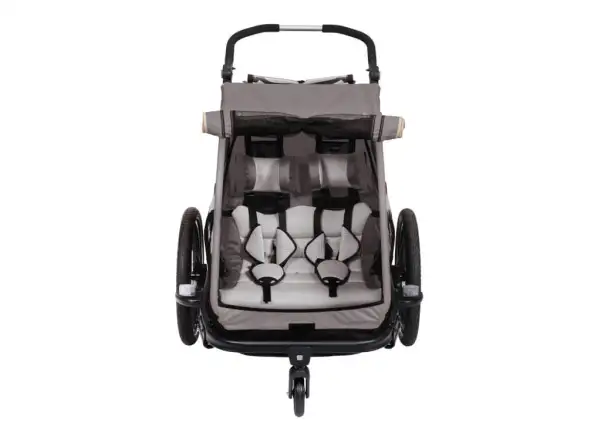 XLC DUOs BS-C10 dětský dvoumístný závěsný vozík 20" šedá/béžová/antracit