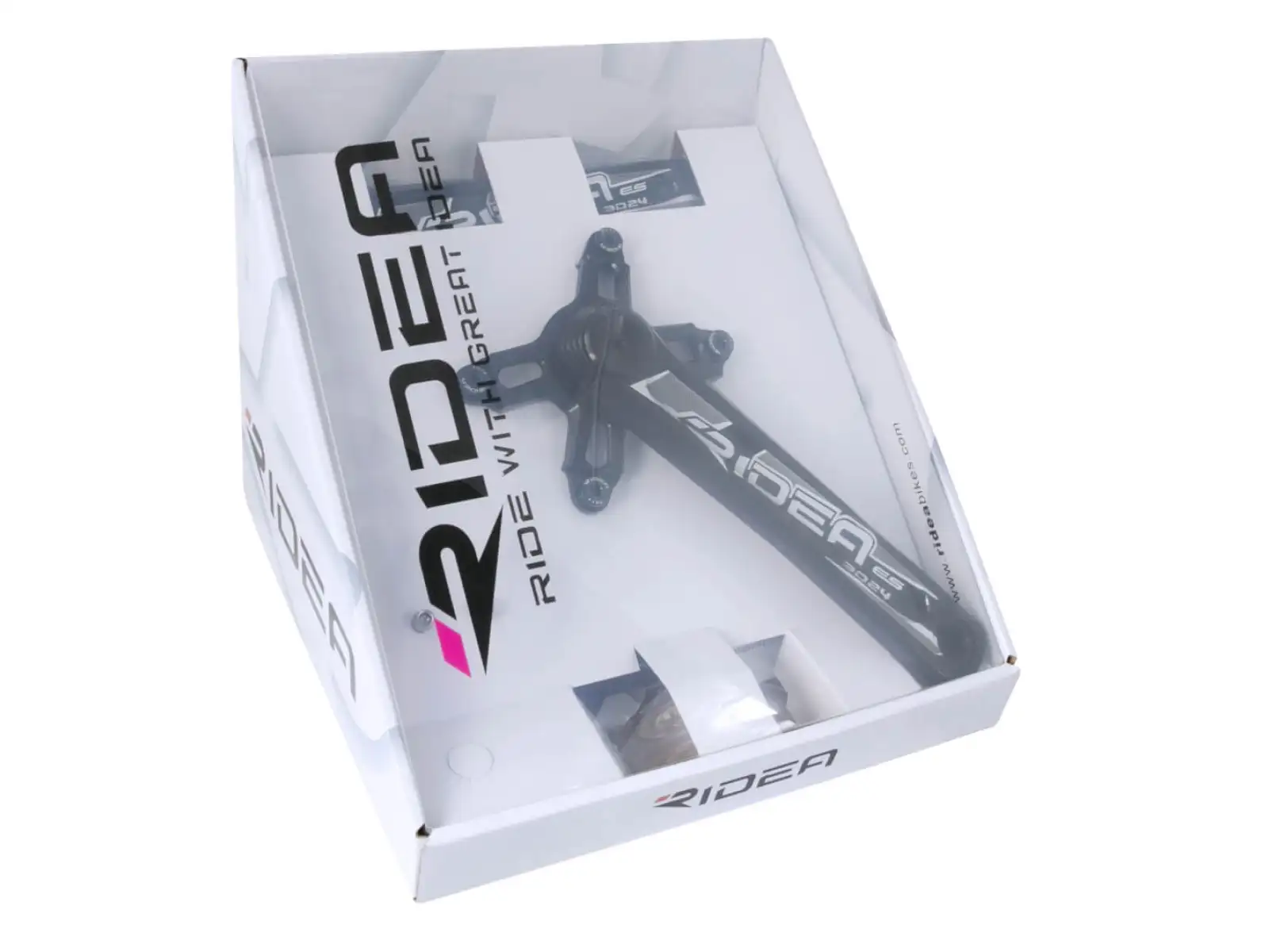 Ridea R491 silniční kliky AL+titan 175 mm černá/bílá bez převodníků