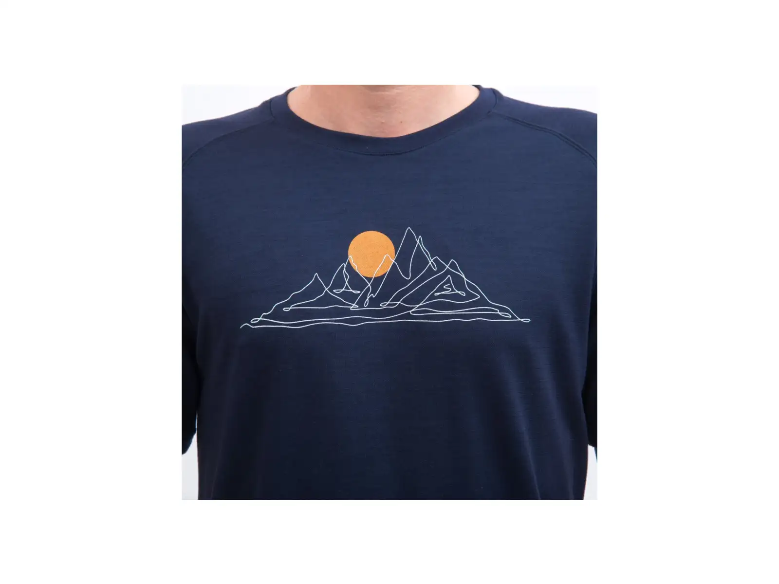Sensor Merino Blend Moon pánské triko krátký rukáv Deep Blue