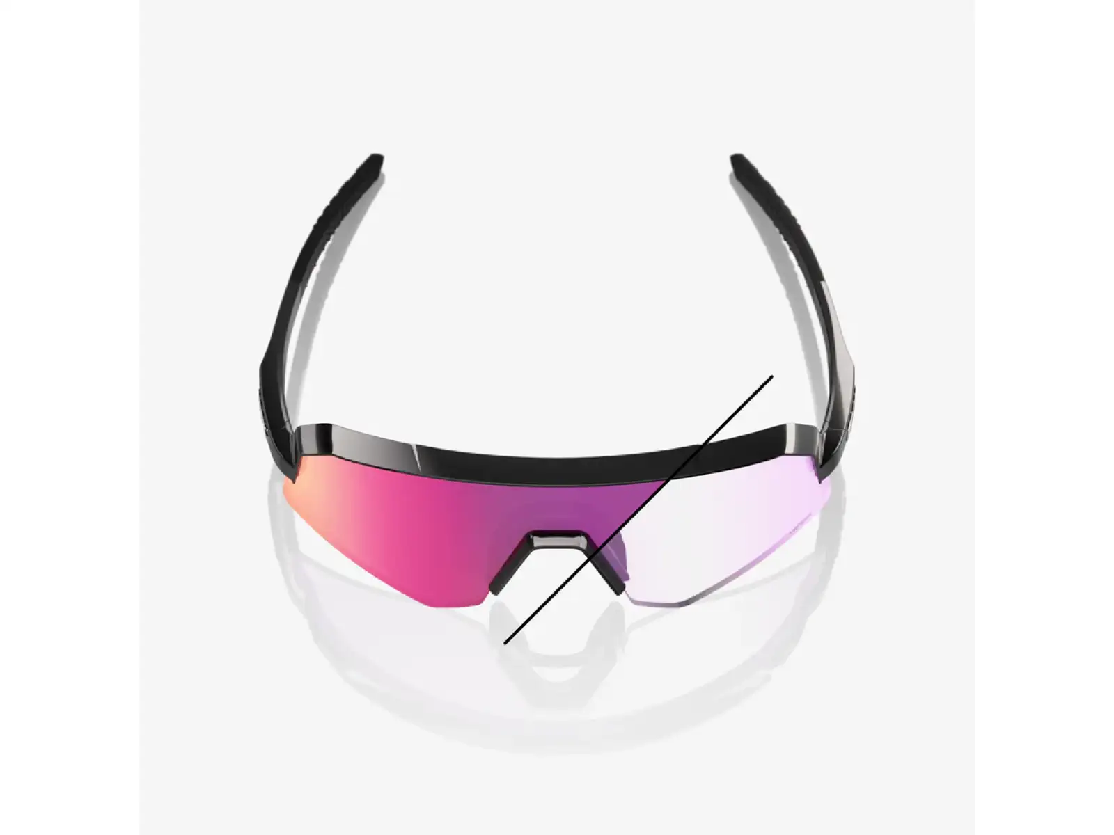 100% Slendale SL sluneční brýle Gloss Black/Photochromic Purple Mirror
