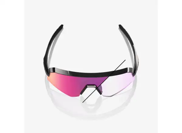 100% Slendale SL sluneční brýle Gloss Black/Photochromic Purple Mirror