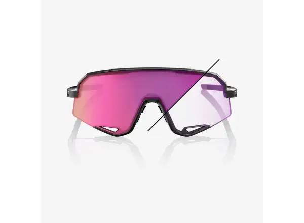 100% Slendale sluneční brýle Gloss Black/Photochromic Purple Mirror