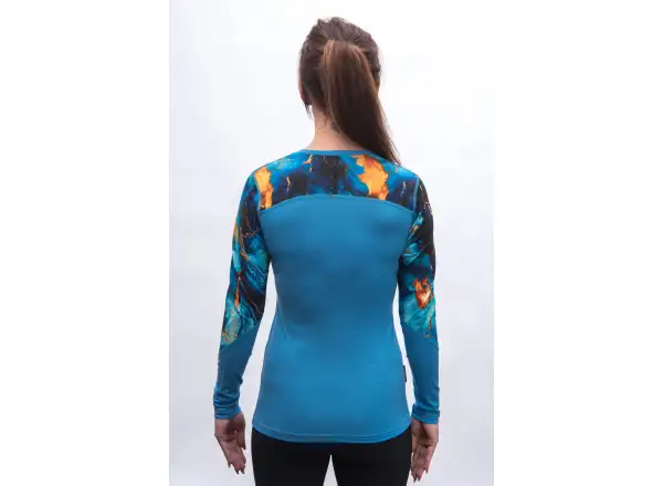 Sensor Merino Impress dámské triko dlouhý rukáv modrá/universe