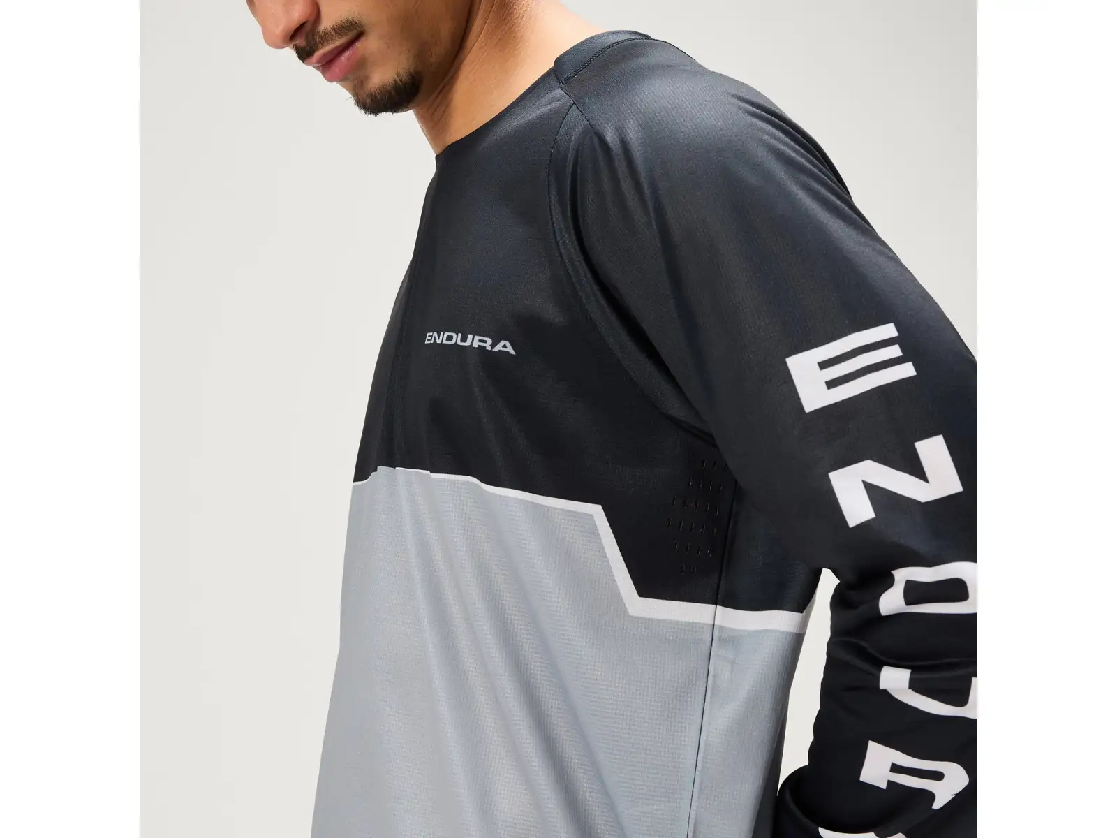 Endura Core Printed L/S Tee pánský dres dlouhý rukáv Black