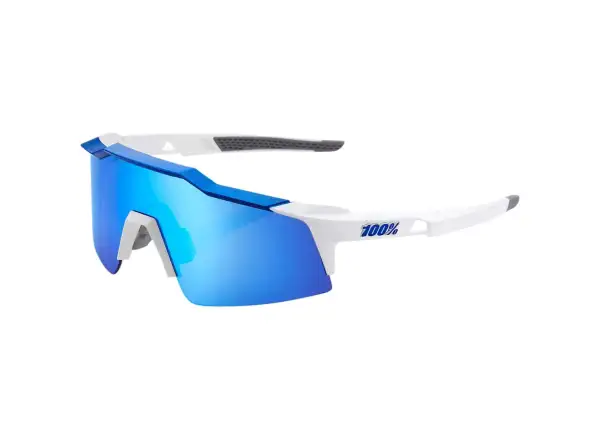 100% Speedcraft SL brýle Matte White/Metallic Blue Hiper Mulilayer lens