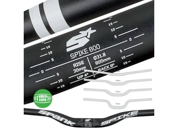 Spank Spike Vibrocore 800 mm/31,8 mm riser 30 mm alu řídítka černá - Nebaleno