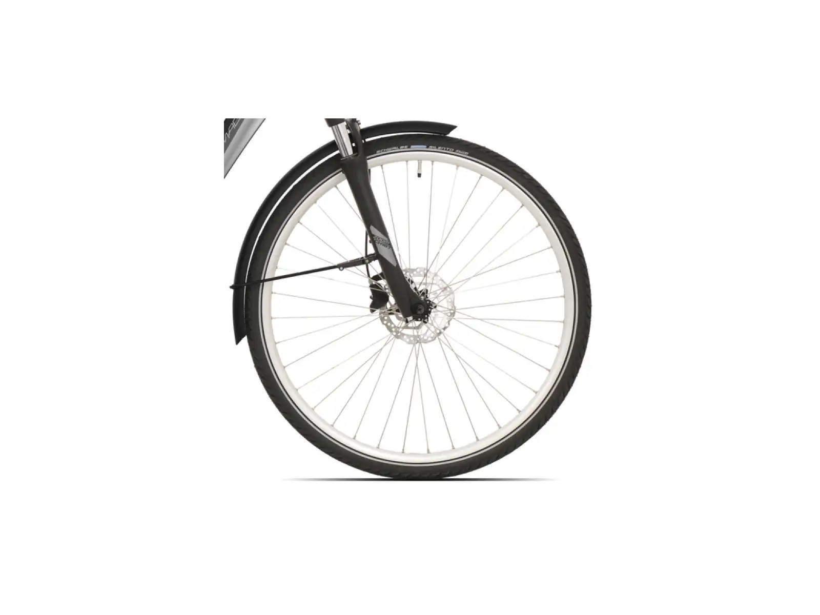 Rock Machine Cityride e400 B městské elektrokolo Gloss Metallic Silver