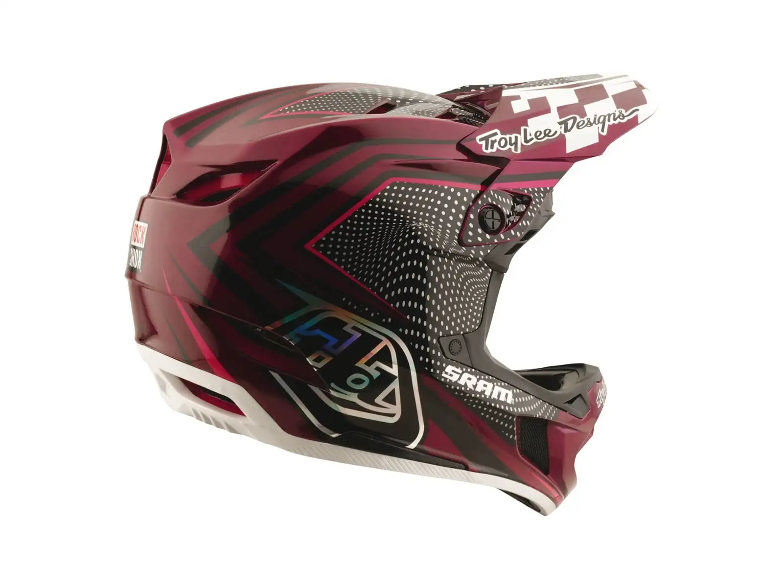 Troy Lee Dsigns x SRAM D4 Carbon přilba Radioscape Black/Berry