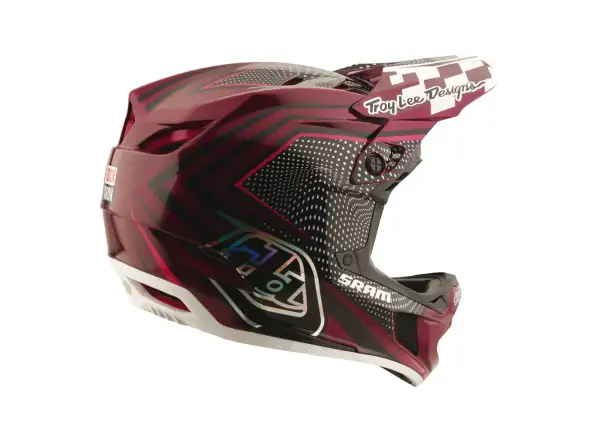 Troy Lee Dsigns x SRAM D4 Carbon přilba Radioscape Black/Berry
