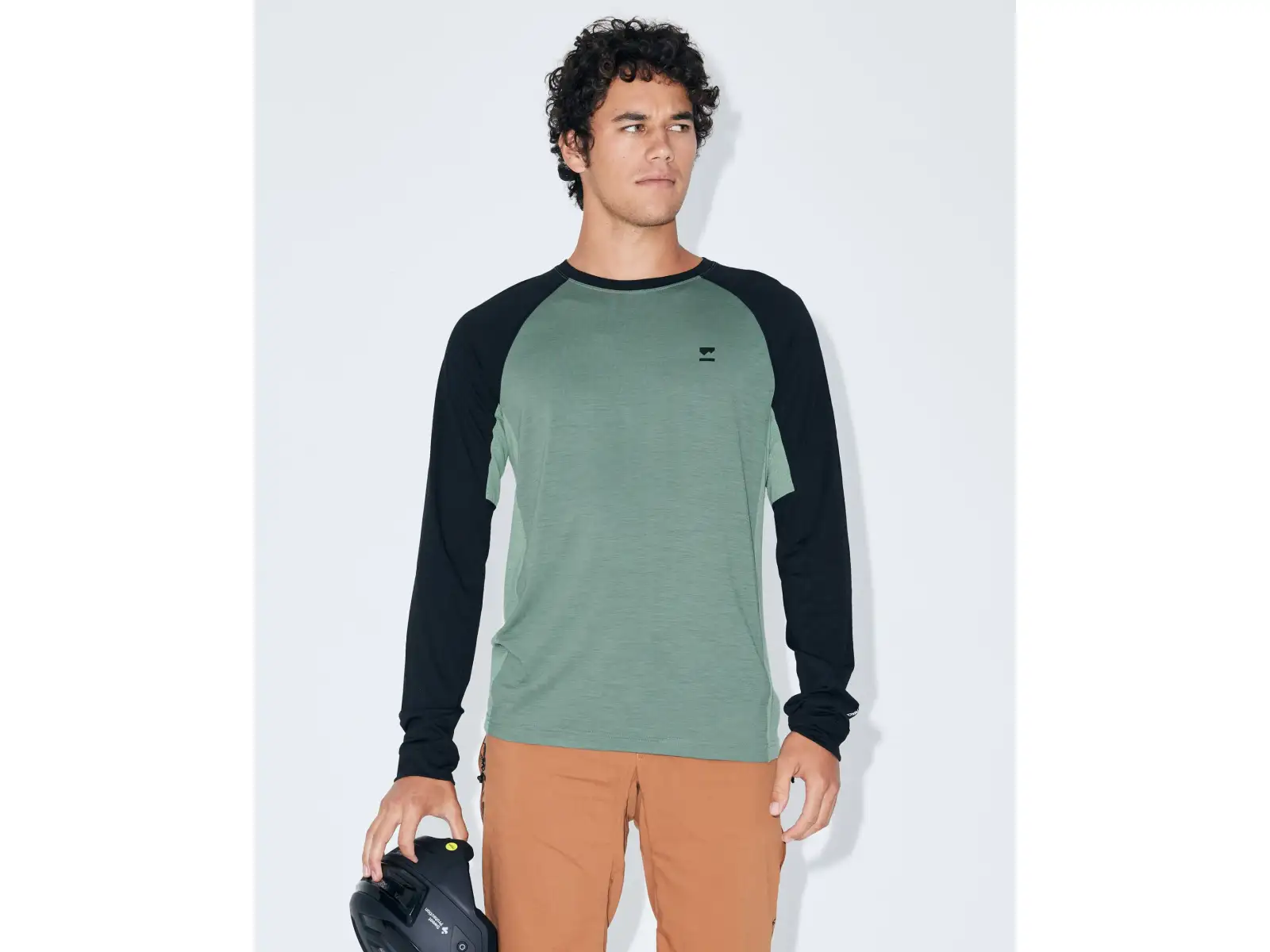 Mons Royale Tarn Merino pánské triko dlouhý rukáv Cypress / Black / Thyme