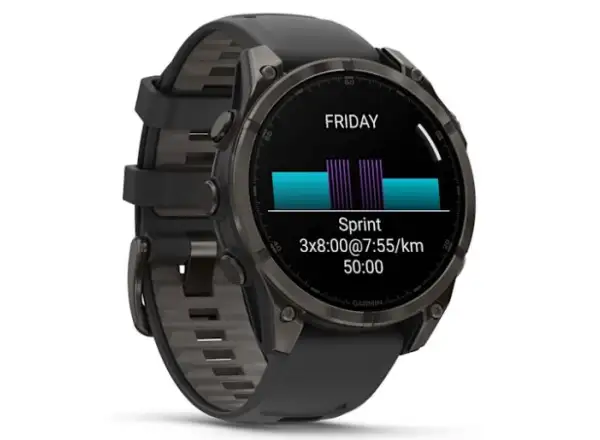 Garmin fenix 8 - 47 mm AMOLED Sapphire chytré hodinky Carbon grey DLC titanium Black/Gray