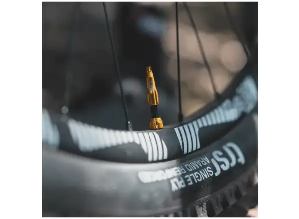 Lezyne CNC TLR Valve bezdušový ventilek 60 mm zlatá